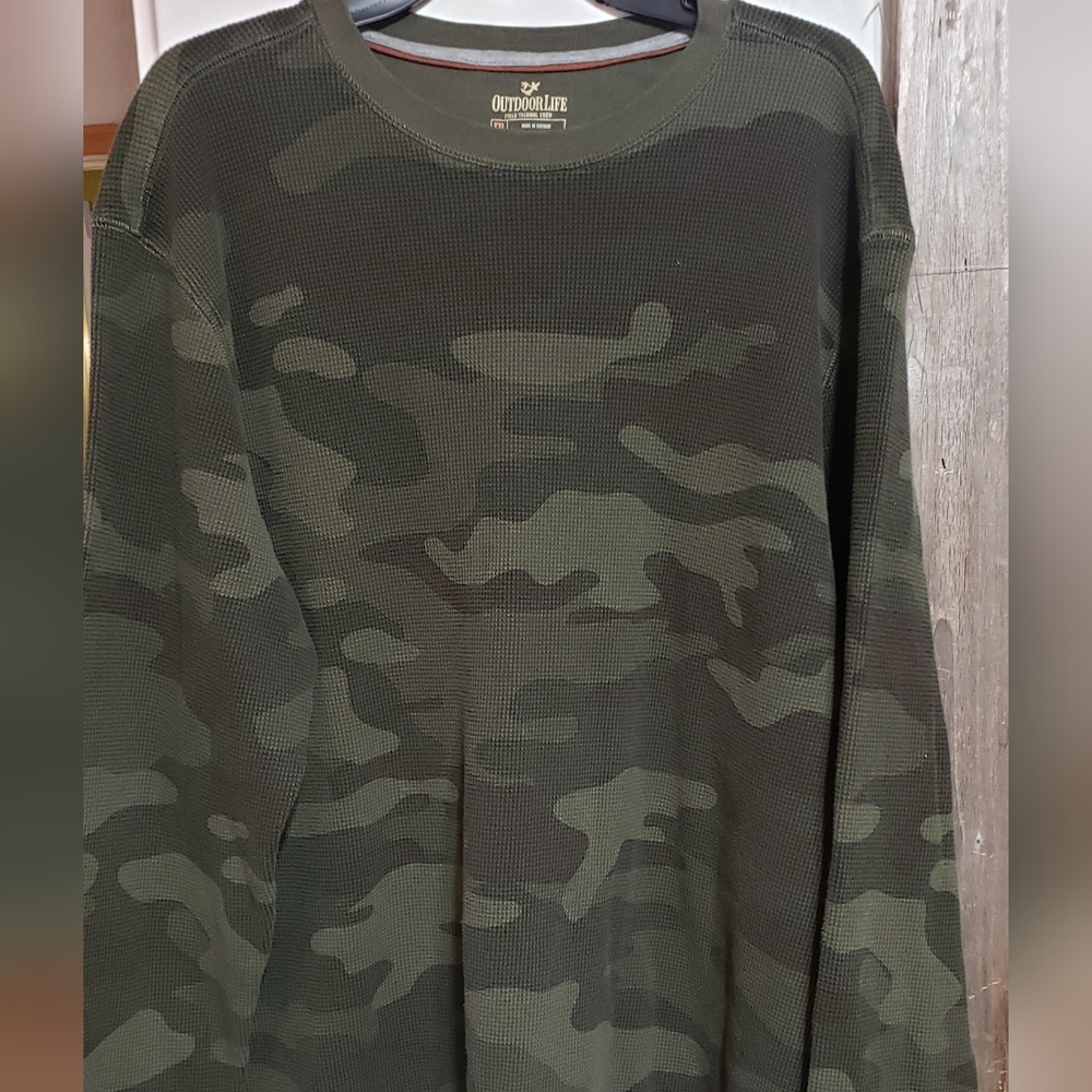 Outdoor Life Field Thermal Crew Camo Men XXL hunting Cabin Rugged